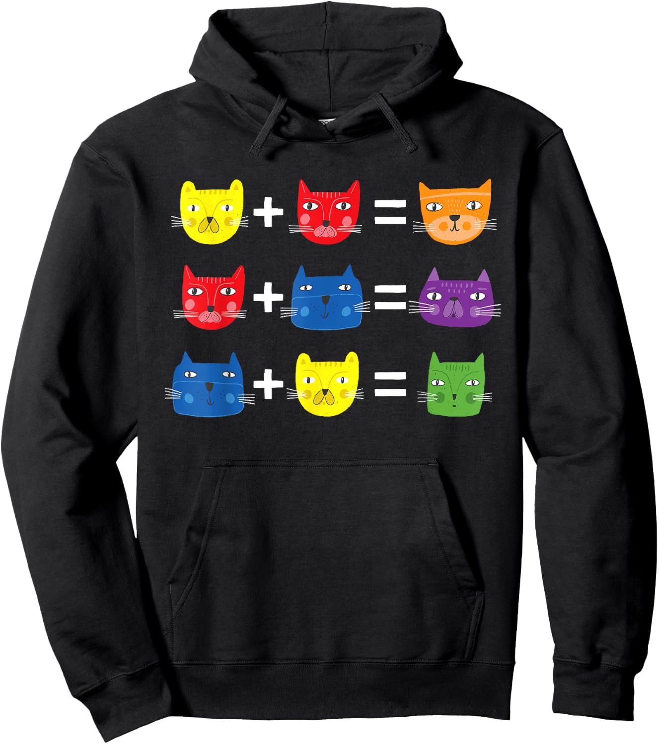 Cat Themed Color Theory Educational Art Teacher Artist Hoodie - Hoodie | Black