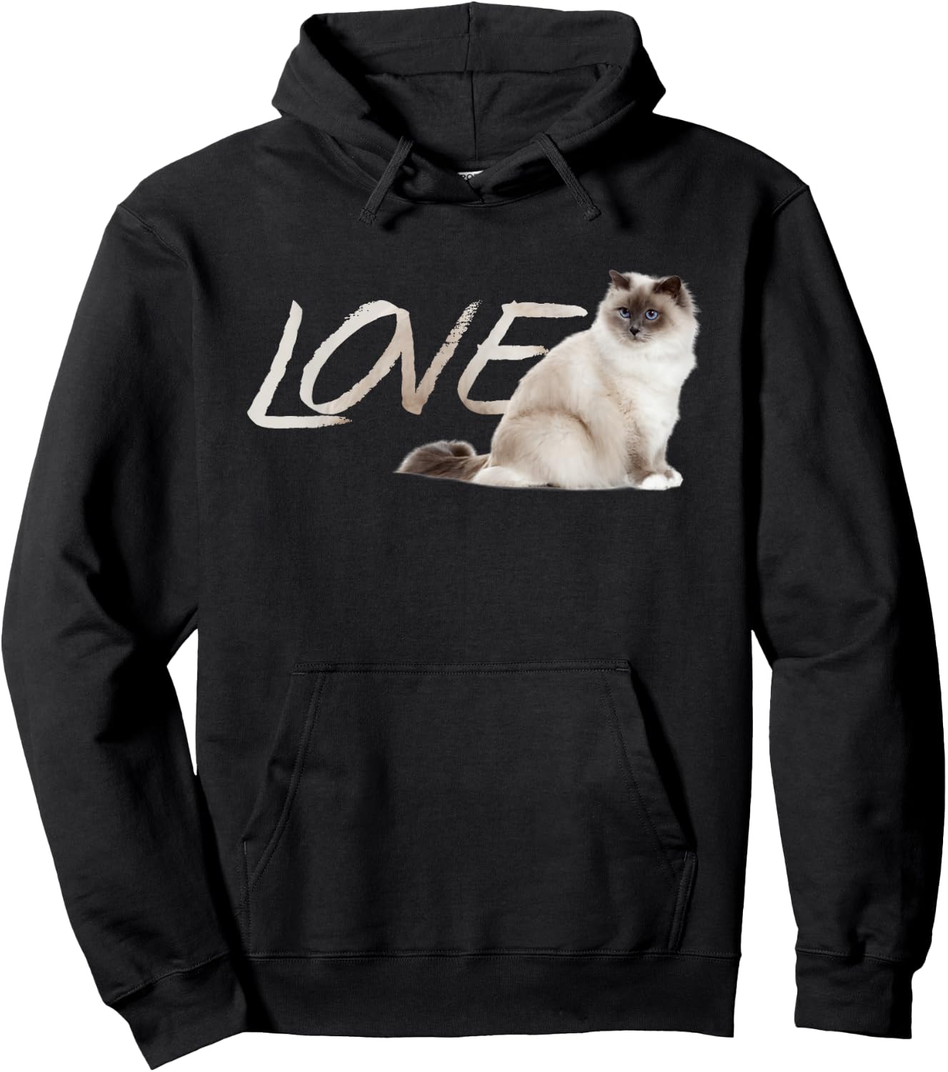 Himalayan Birman Ragdoll Snowshoe LOVE Kitten Hoodie - Hoodie | Black