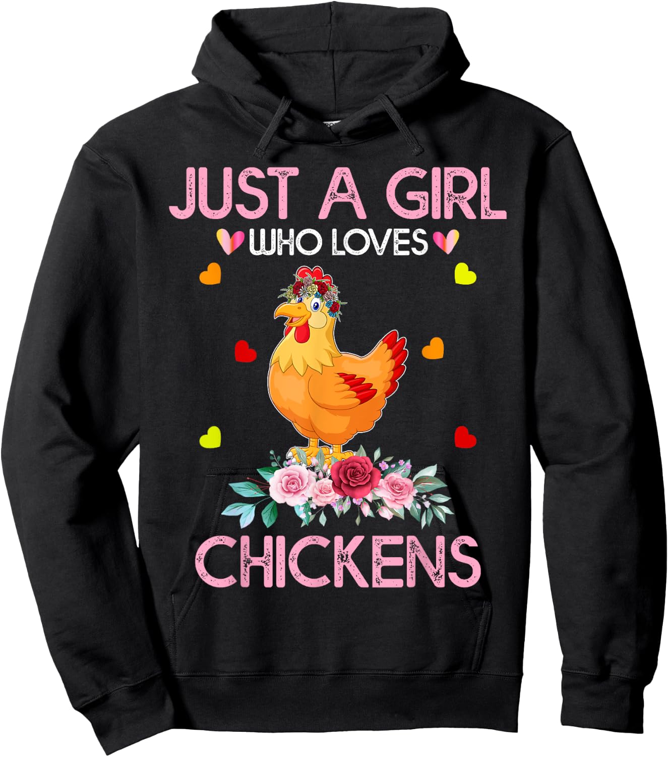Chicken Kids Just A Girl Who Loves Chickens Hoodie - Hoodie | Black