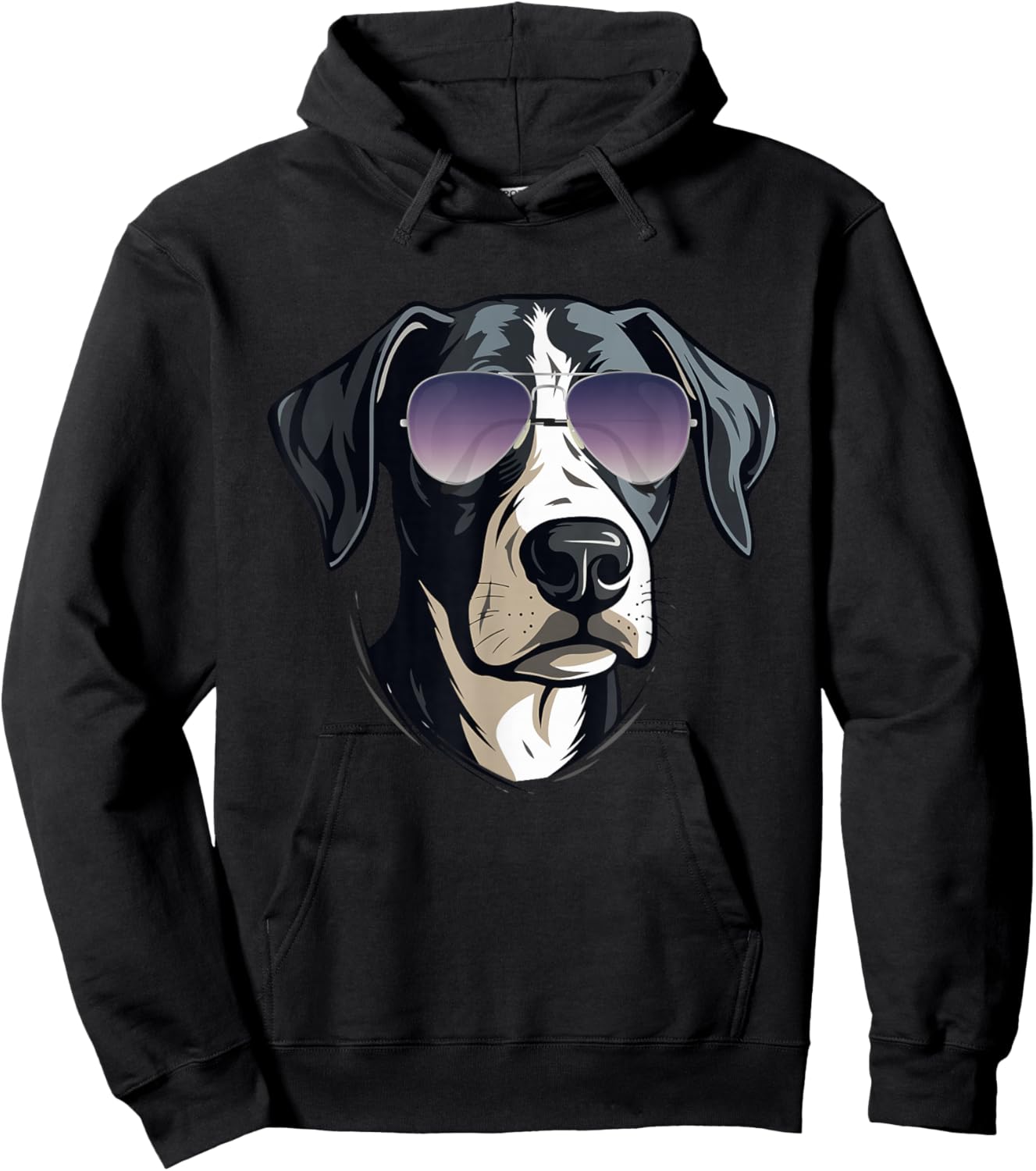 Gifts For Dog Lovers Graphic Cool Dog With Sunglasses Hoodie - Hoodie | Black