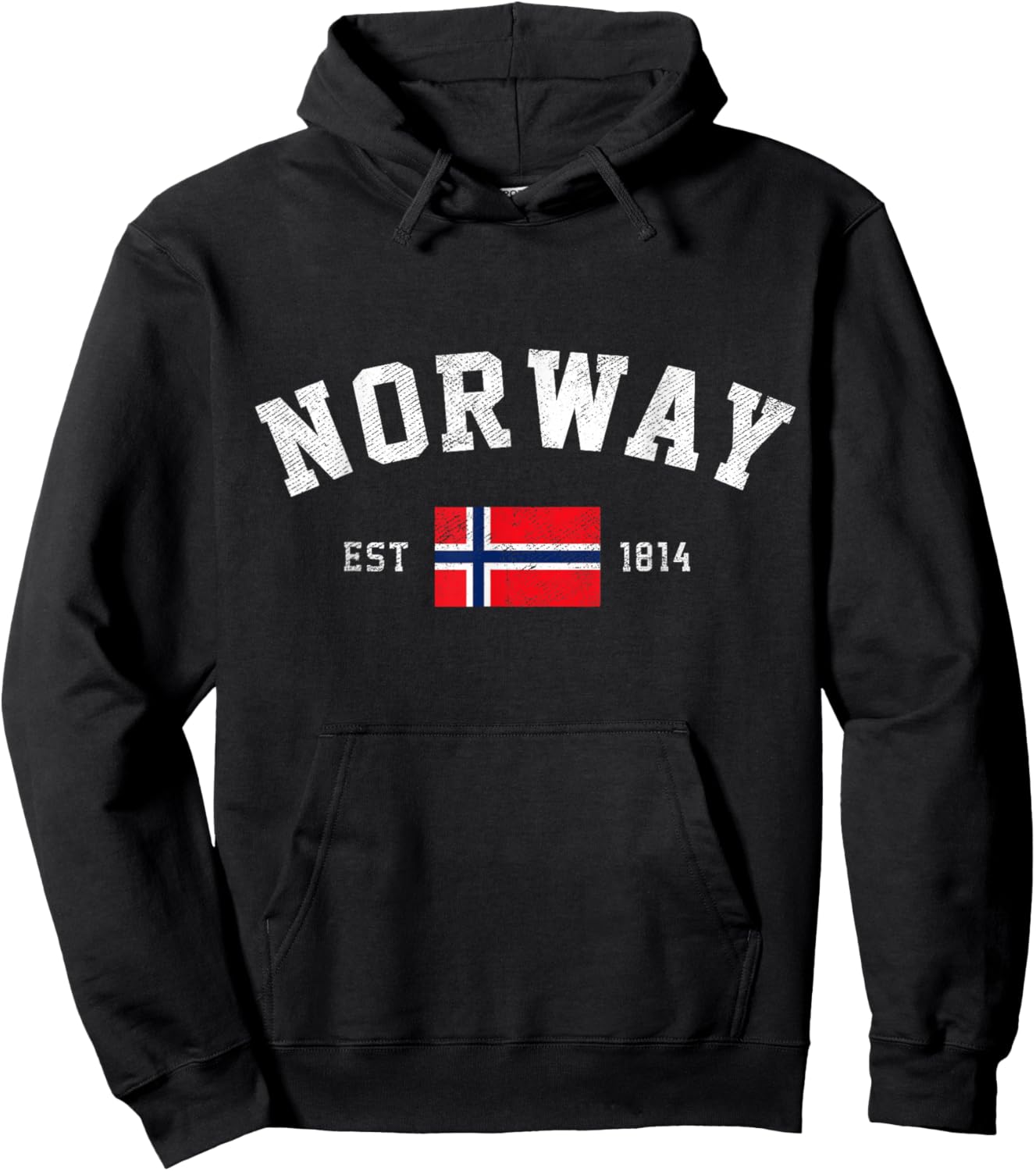 Norway Est. 1814 Norwegian Flag Independence Day Hoodie - Hoodie | Black