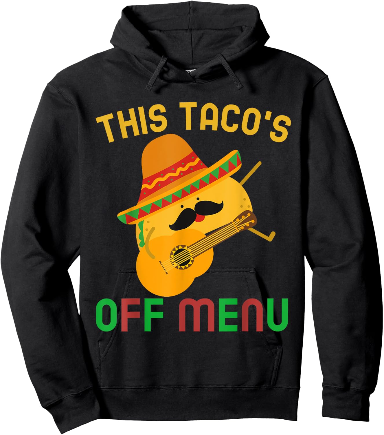 This Taco's Off Menu Funny Bachelor Bachelorette Kawaii Taco Hoodie - Hoodie | Black
