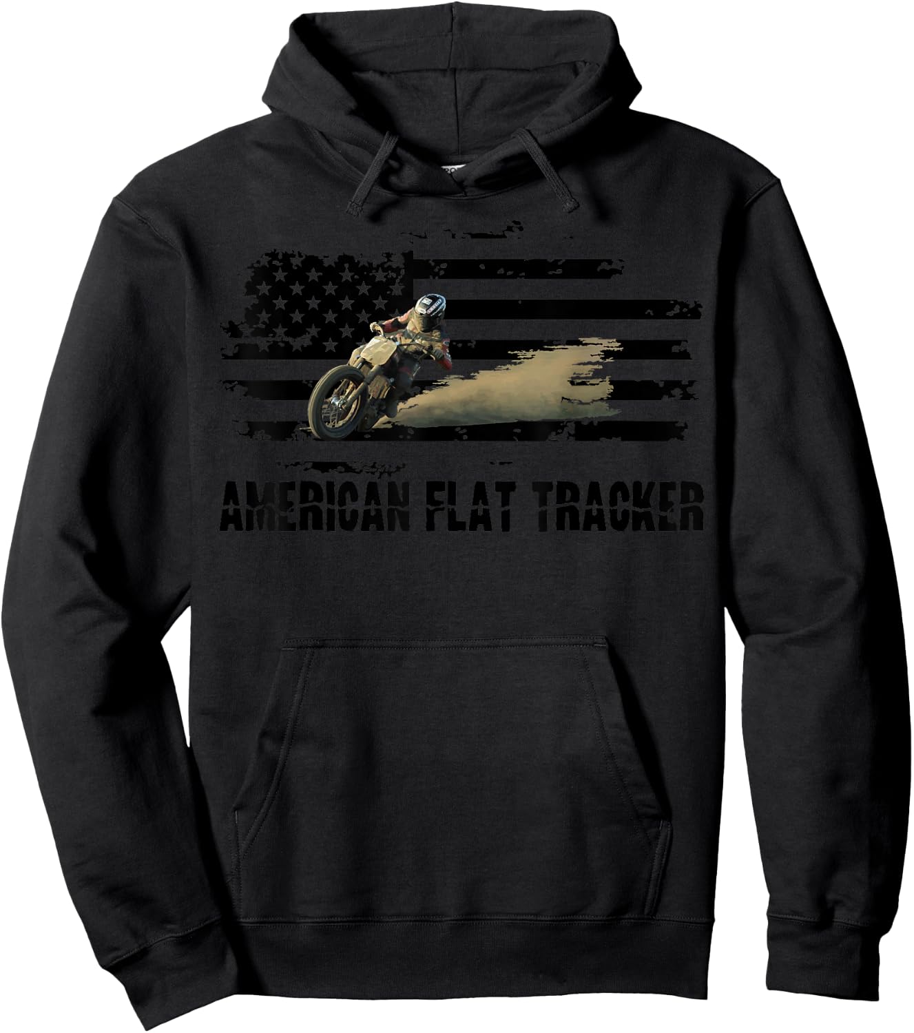 American Flat Tracker Men Women Adults Teens Boys Girls Hoodie - Hoodie | Black