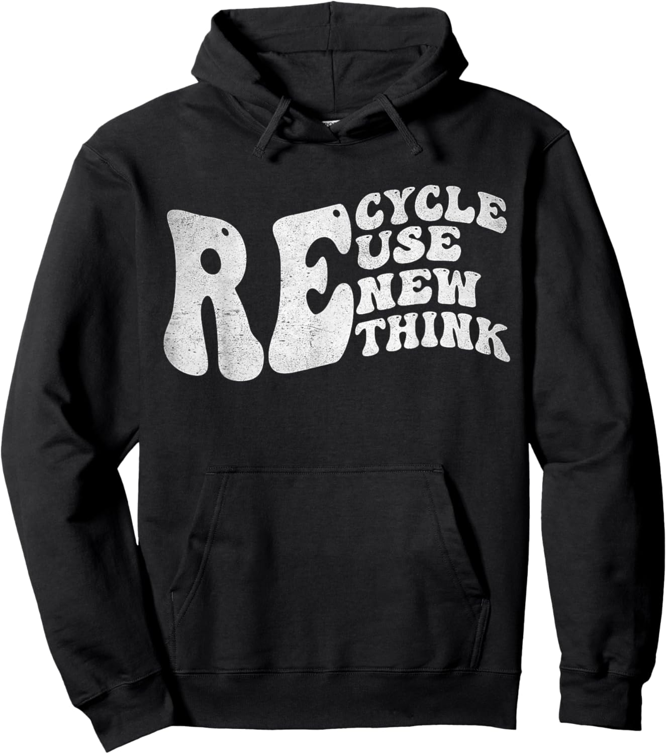 Recycle Reuse Renew Rethink Earth Day Environmental Activism Hoodie - Hoodie | Black