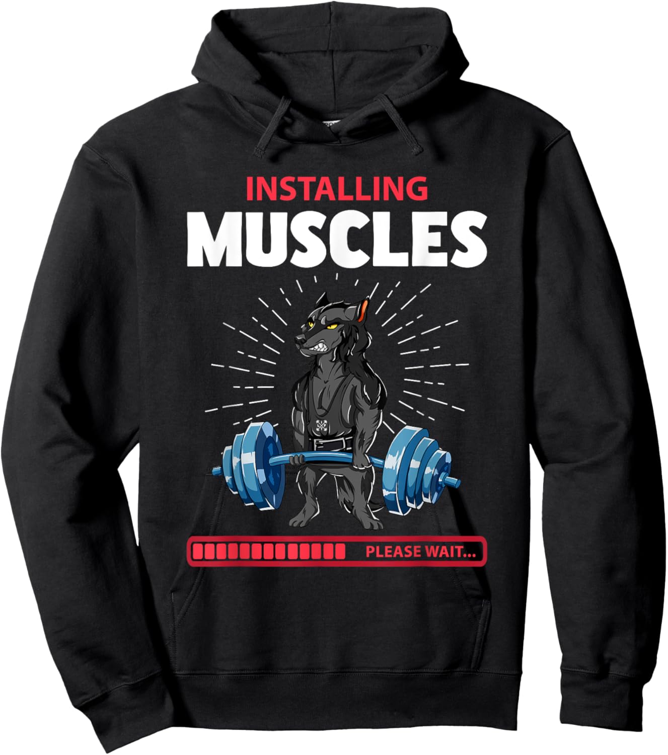 Wolf Deadlift Fitness Gym Weightlifting Hoodie - Hoodie | Black
