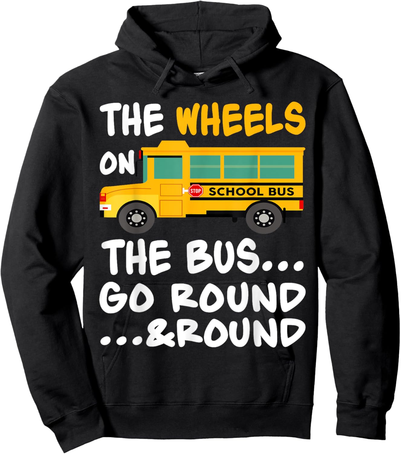 The Wheels On The Bus Toddler Kids Back To School Hoodie - Hoodie | Black