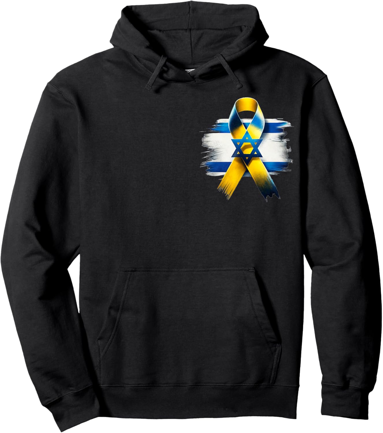 Israel Flag - Yellow Ribbon - Bring Them Home Now - Israel Hoodie - Hoodie | Black