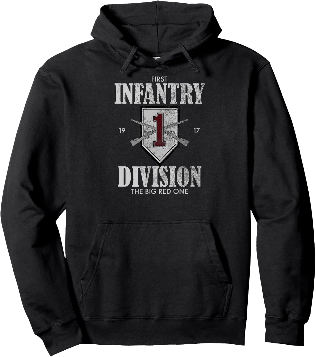 1st Infantry Division (distressed) Hoodie - Hoodie | Black