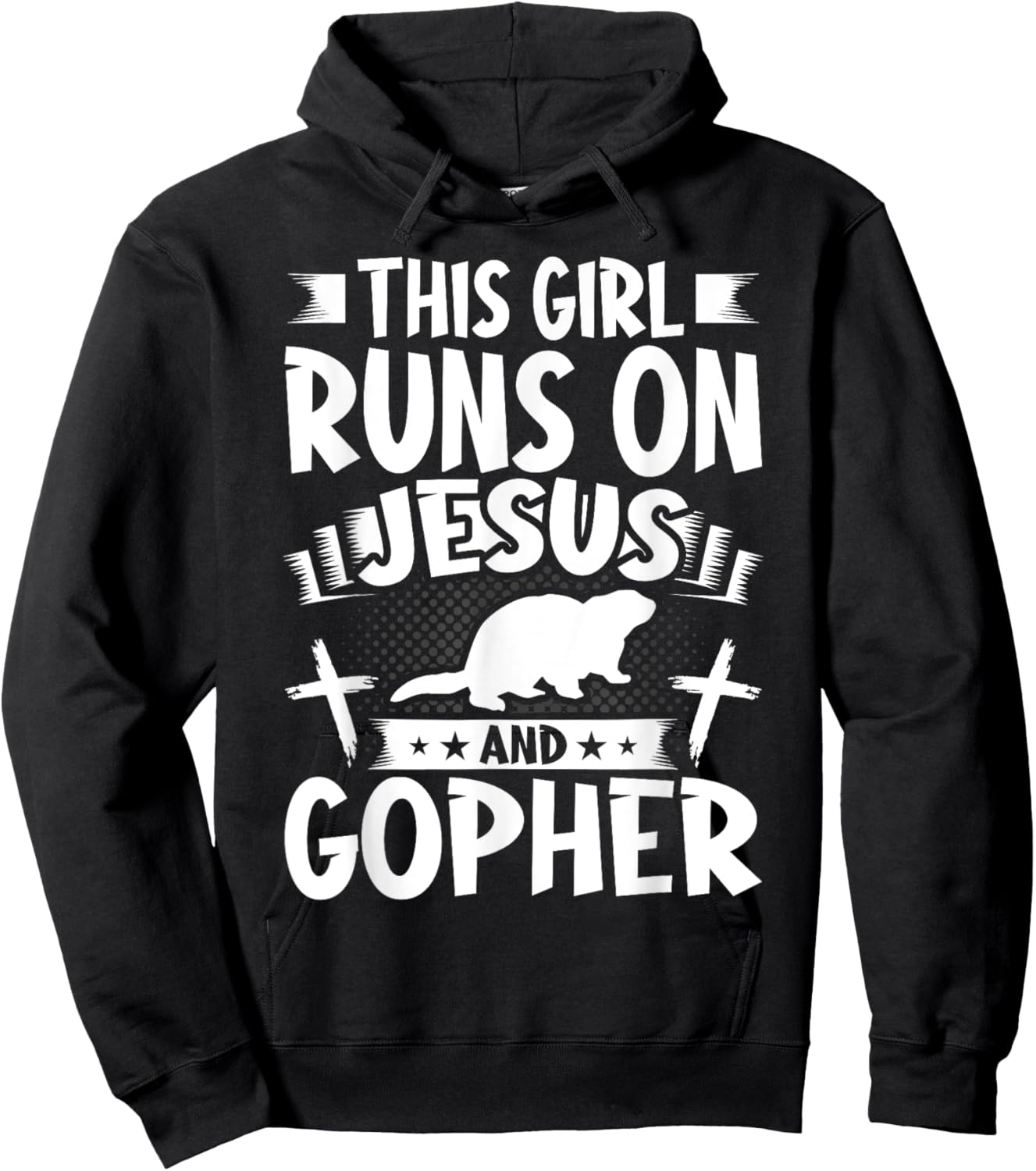 This Girl Runs on Jesus and Gopher Hoodie - Hoodie | Black