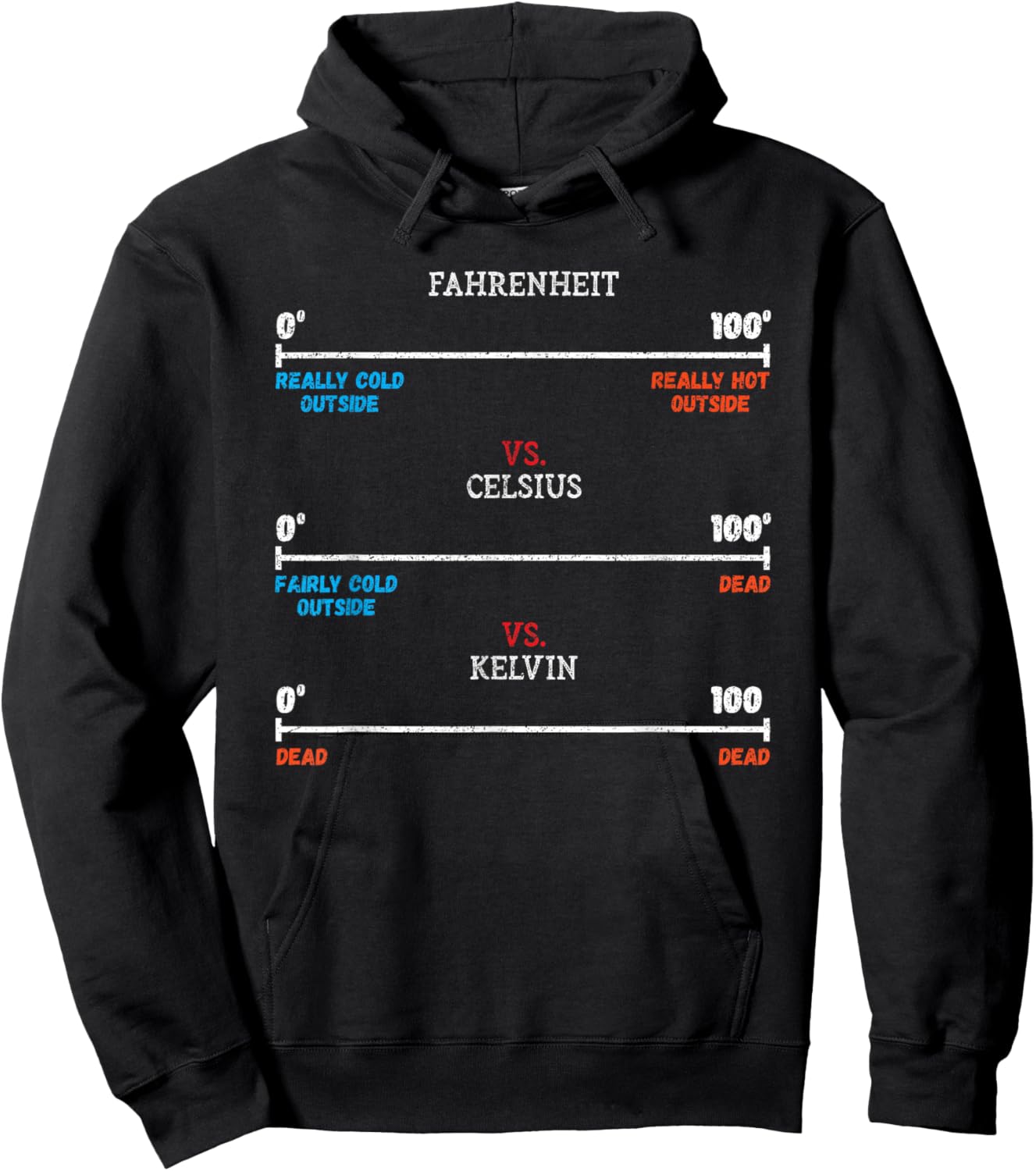 Fahrenheit vs Celsius vs Kelvin Science Humour Chemistry Hoodie - Hoodie | Black
