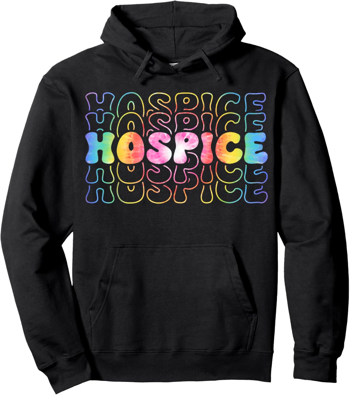Funny Cute Tie Dye Hospice Nurse Life Hospice Squad Hoodie - Hoodie | Black