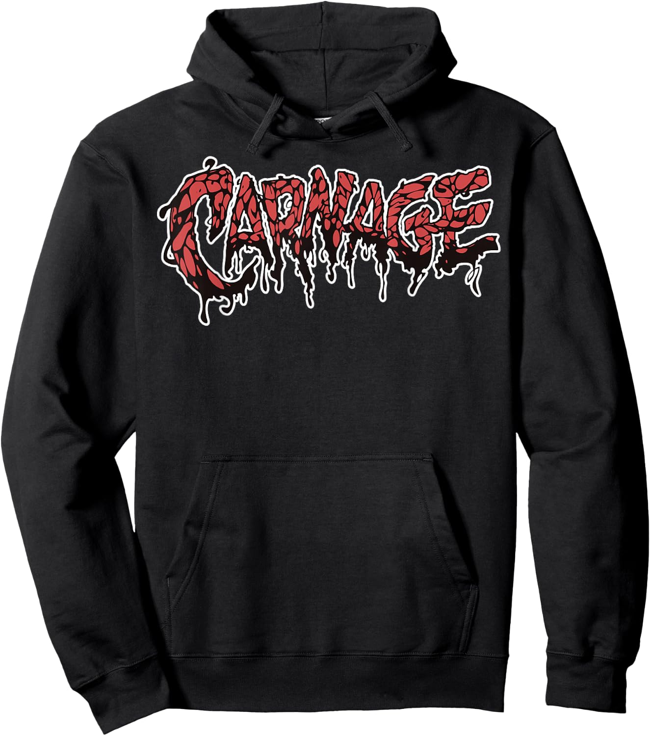 Marvel Carnage Ripped Logo Hoodie - Hoodie | Black