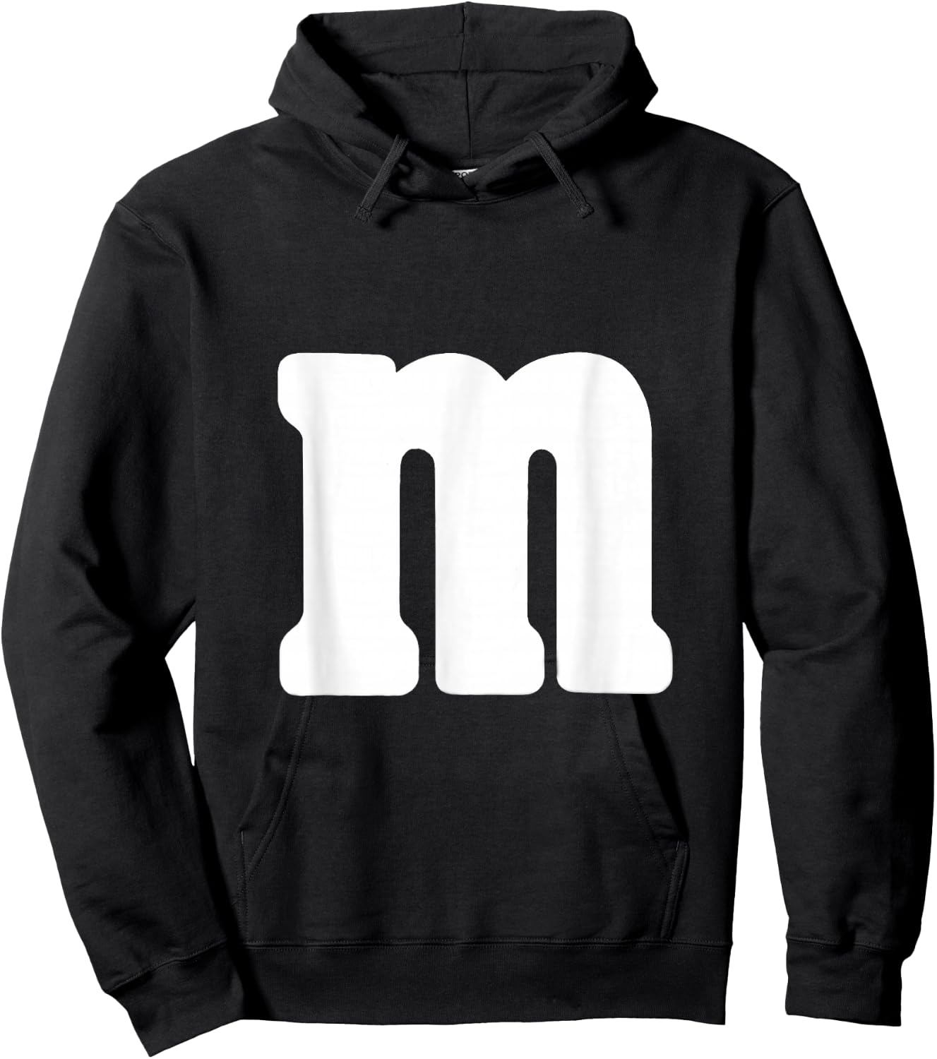 Big White Letter m Halloween Christmas Thanksgiving Hoodie - Hoodie | Black