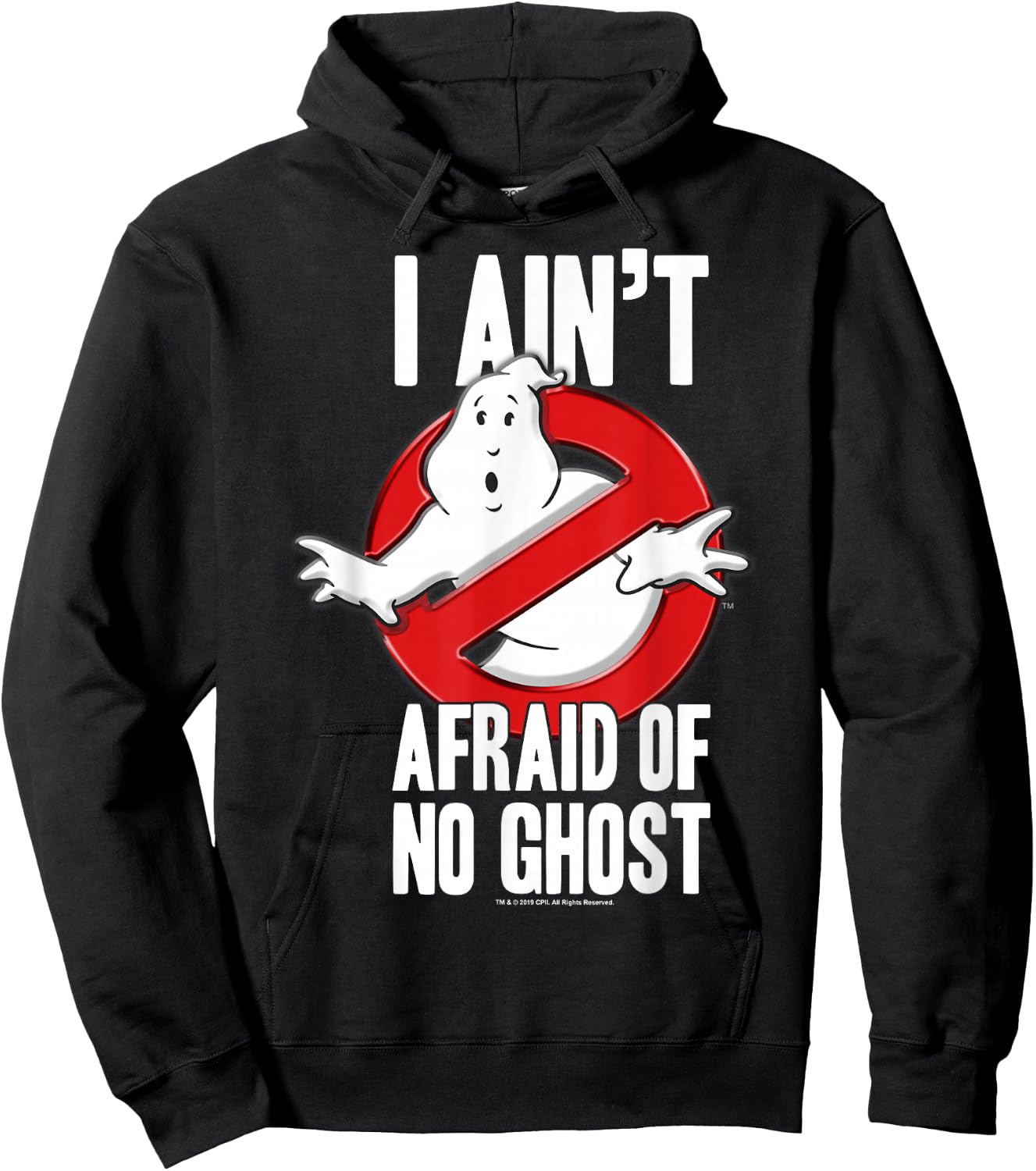 Ghostbusters I Ain't Afraid Of No Ghost Bold Text Hoodie - Hoodie | Black
