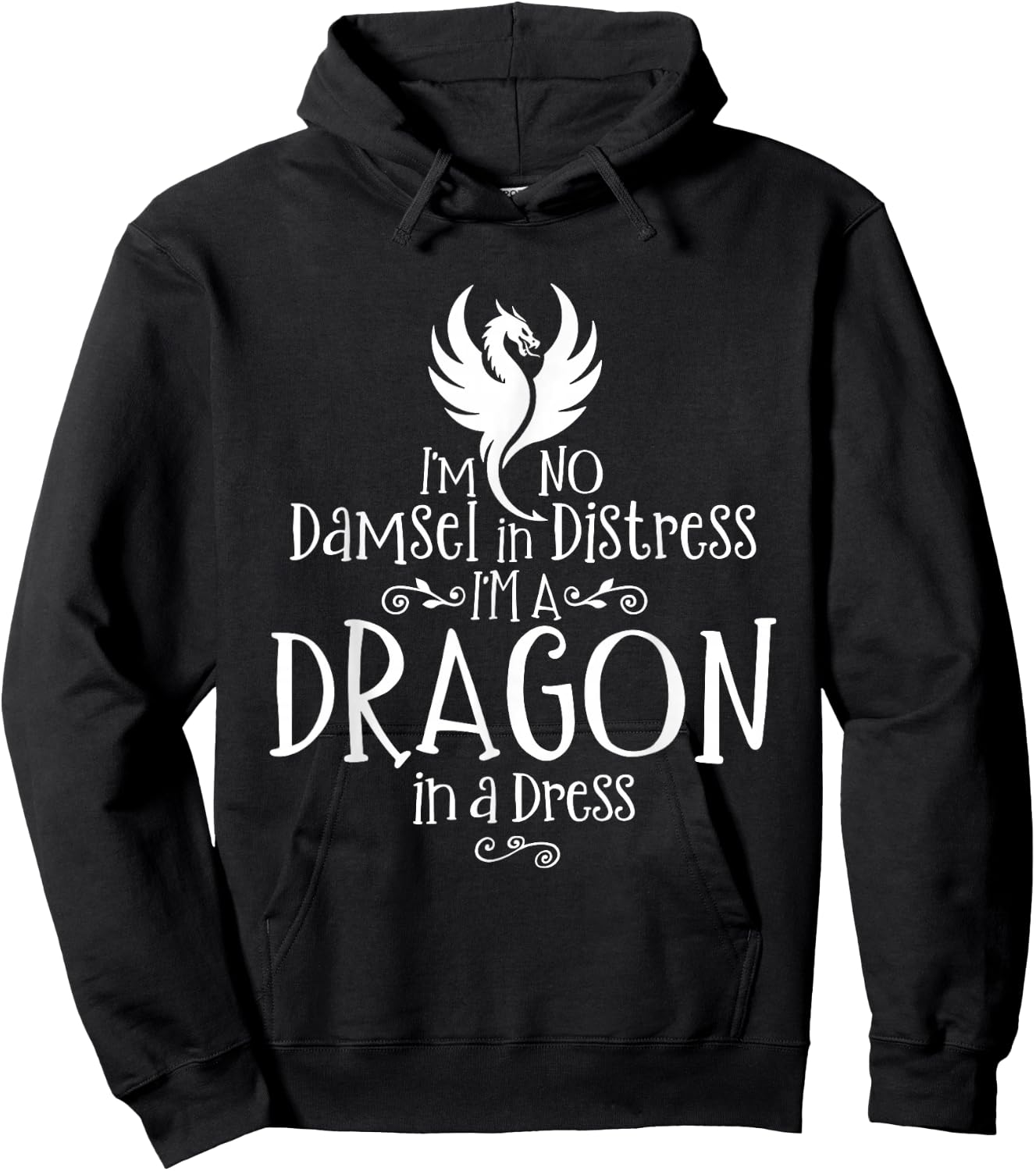 Crafty Snail I'm No Damsel In Distress, I'm A Dragon In A Dress Kids Hoodie - Hoodie | Black