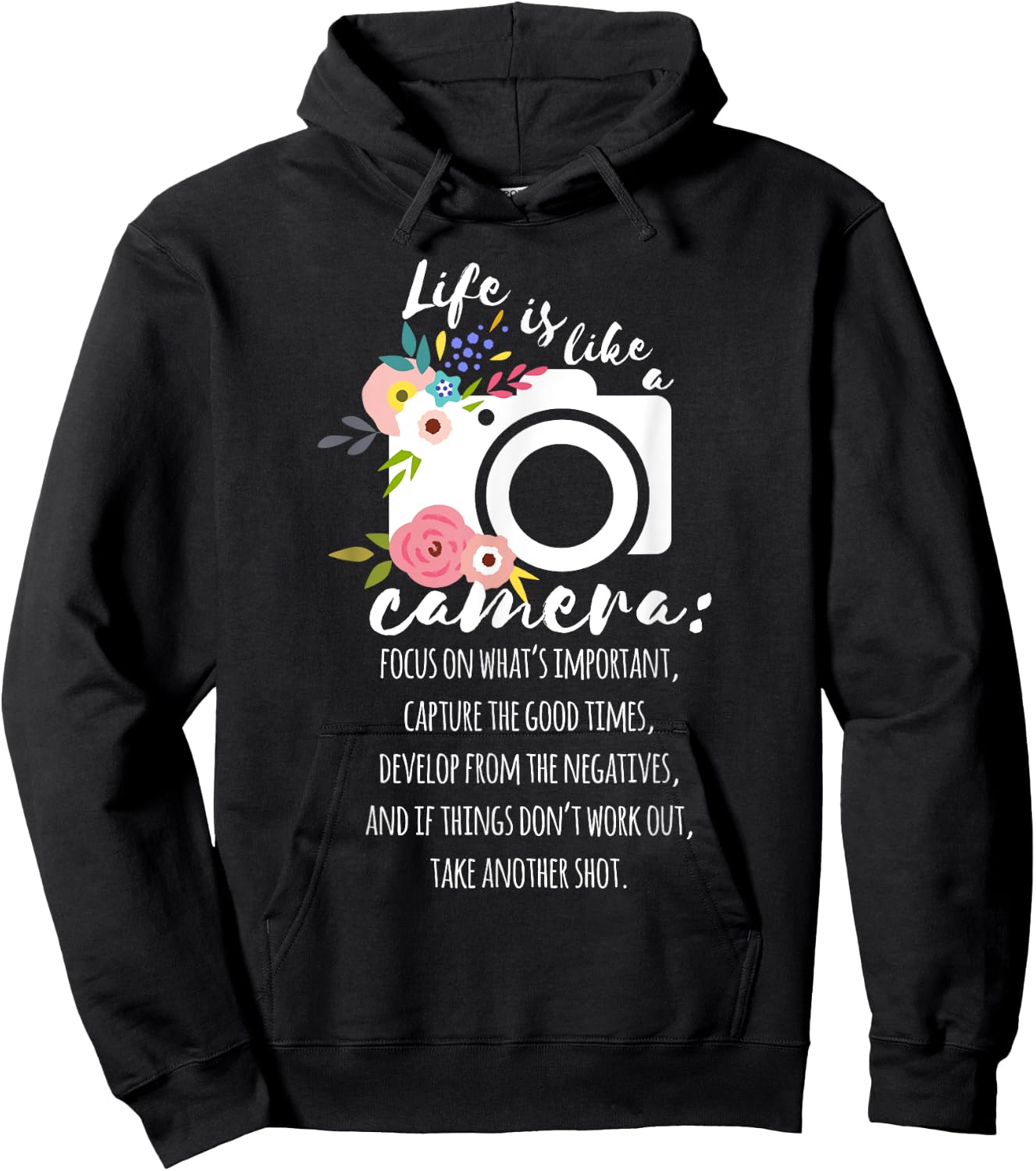 Photographer Photography Cute Life Is Like A Camera Hoodie - Hoodie | Black