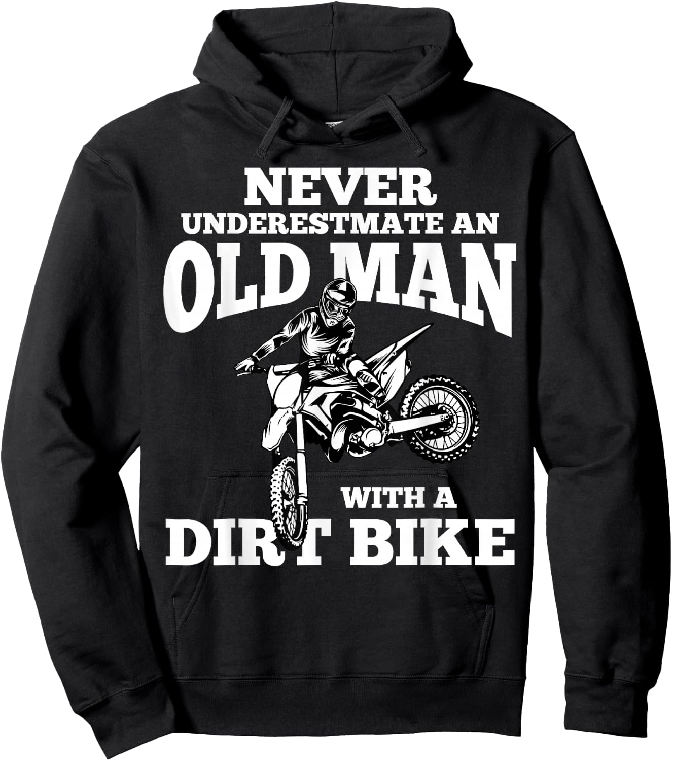 Never Underestimate an Old Man with a Dirt Bike Funny Gifts Small Hoodie - Hoodie | Black