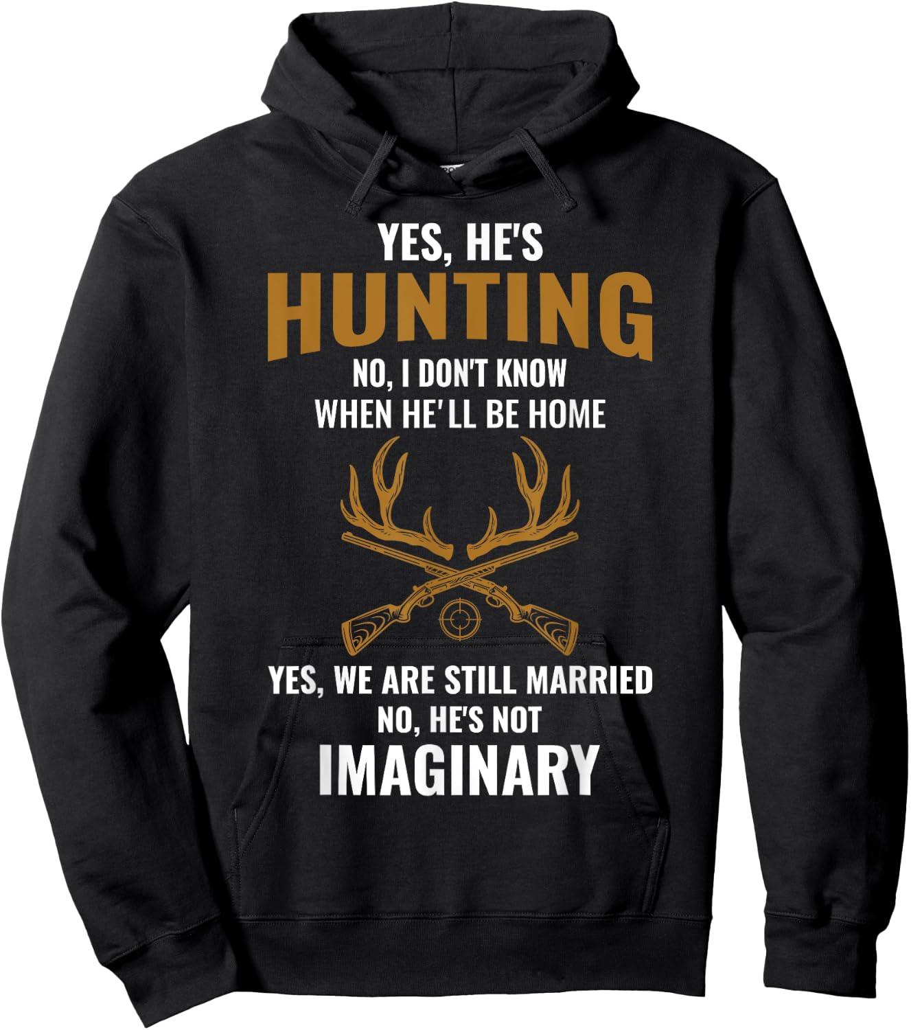 Funny Hunter Hunting Husband Wife Apparel Christmas Gift Hoodie - Hoodie | Black