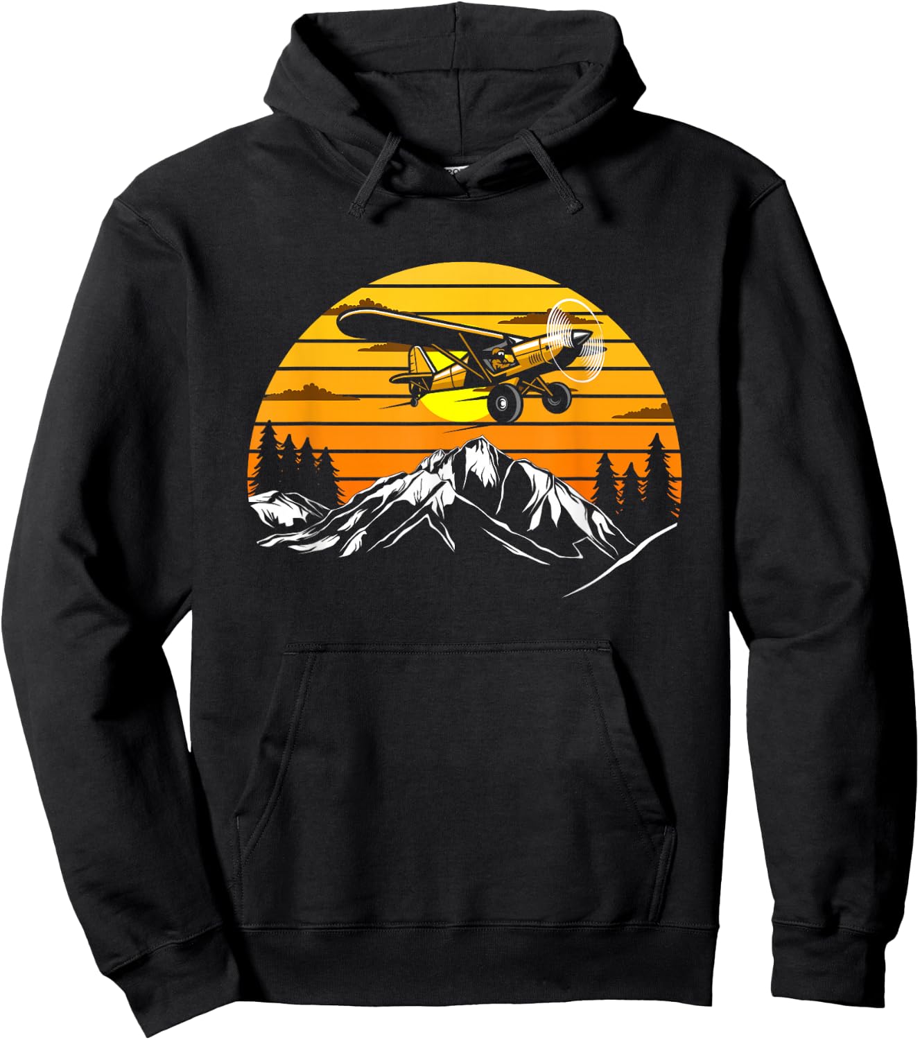 Plane Aviation Pilot Airplane Vintage Hoodie - Hoodie | Black