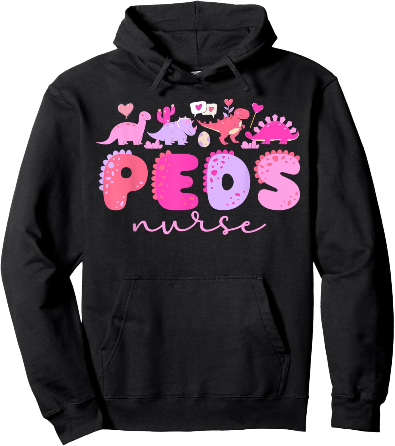 Valentine Peds Nurse Valentines Day Pediatric Nurse Hoodie - Hoodie | Black