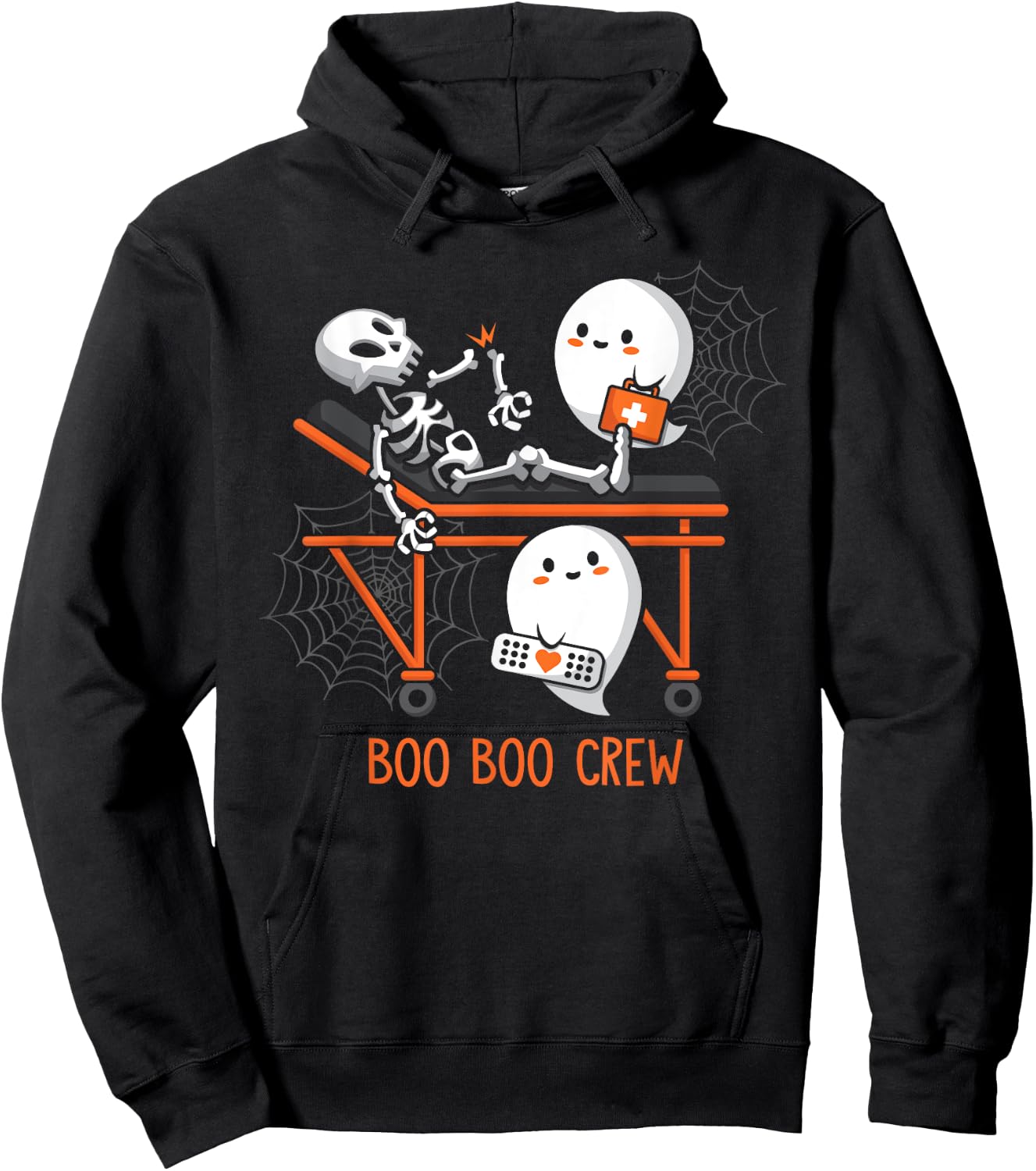 Boo Boo Crew Ghost Doctor Paramedic EMT Nurse Halloween Hoodie - Hoodie | Black