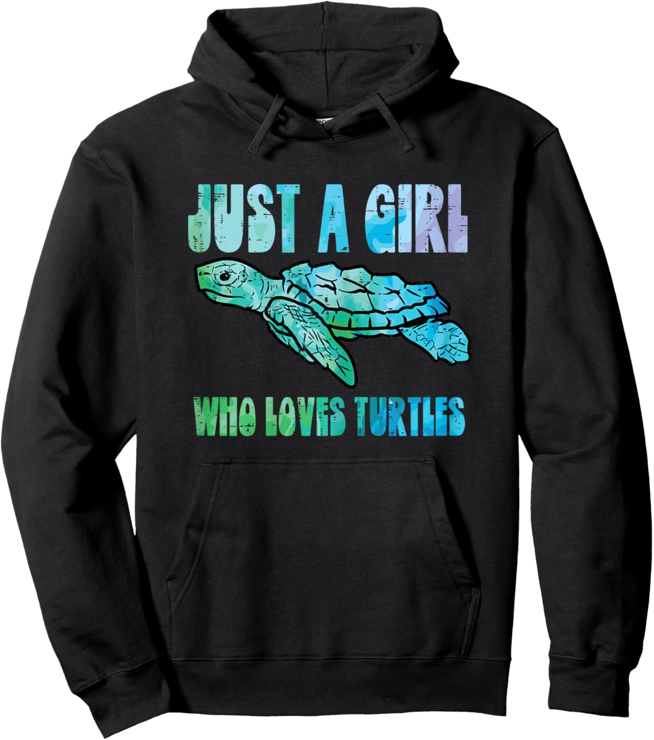 Just A Girl Who Loves Turtles Cute Tortoise Women Girls Kids Hoodie - Hoodie | Black