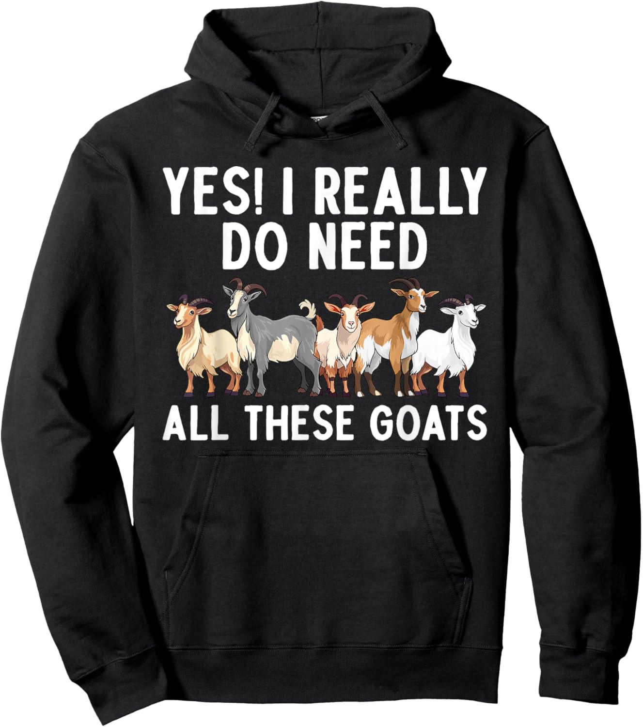 Cool Goat Design Women Animal Farming Goat Lover Hoodie - Hoodie | Black