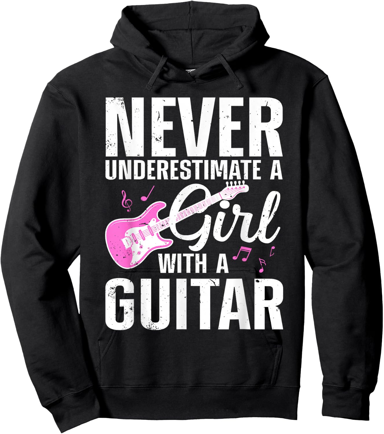 Cool Guitar Girls Guitarist Acoustic Guitar Lovers Small Hoodie - Hoodie | Black
