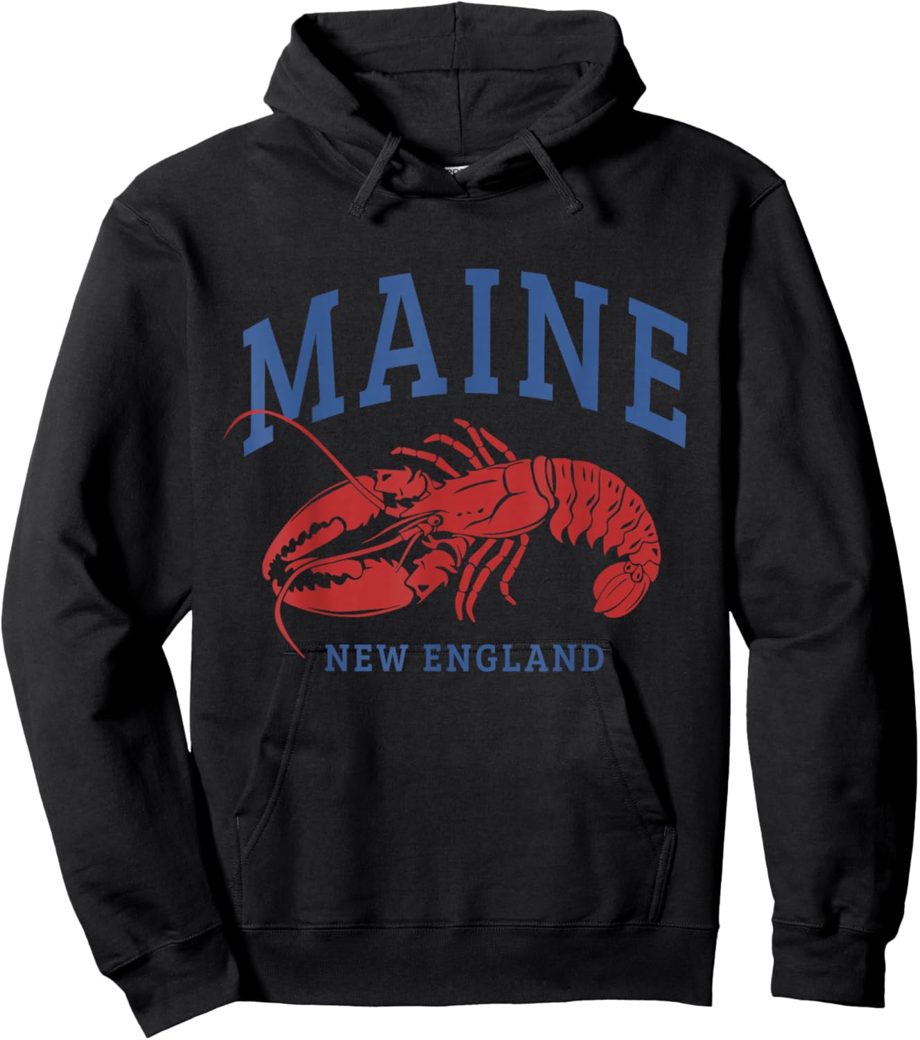 Maine New England Lobster Souvenir Pride Vintage Hoodie - Hoodie | Black