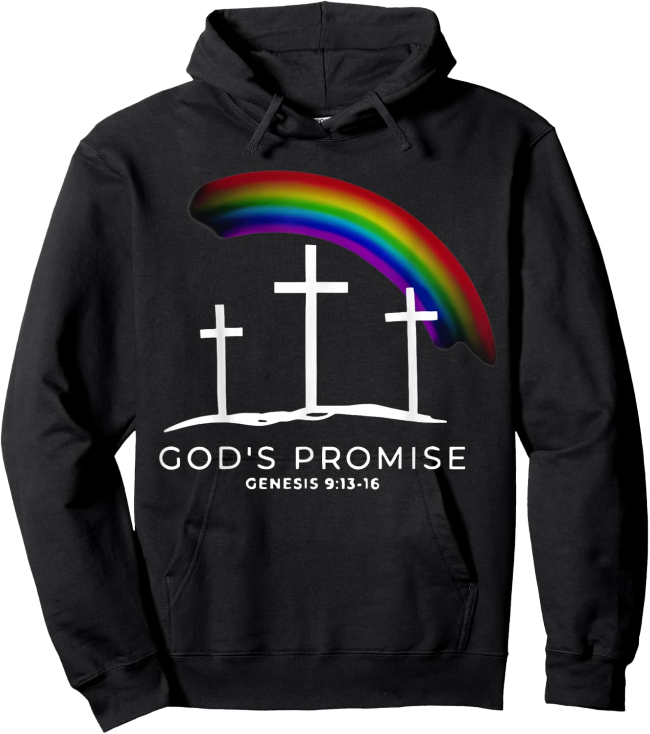 God's Promise Cross Genesis 9-13-16 Bible Christian Lover Hoodie - Hoodie | Black