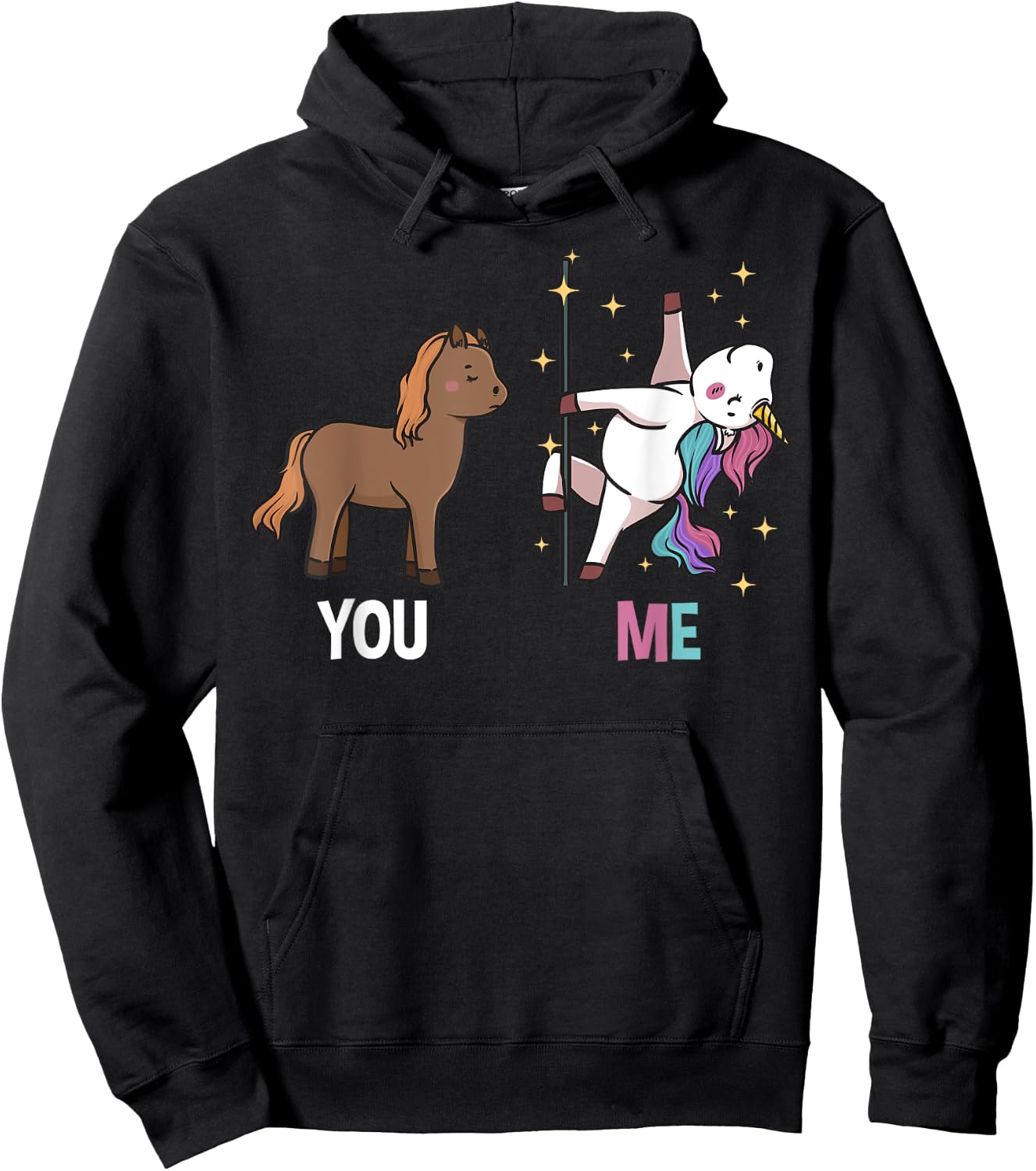 Funny Unicorn Yoga Pole Dancing Hoodie - Hoodie | Black