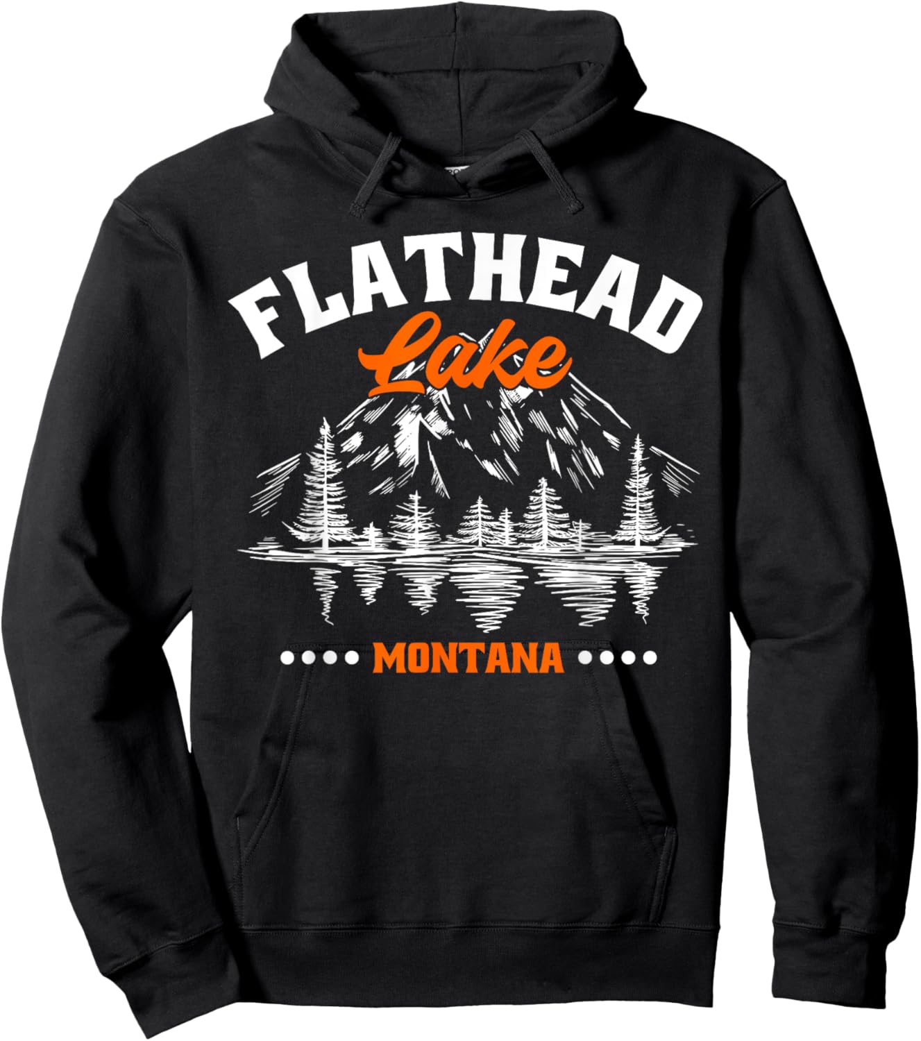 Flathead Lake Montana Kayaking Hiking Camping Fishing Hoodie - Hoodie | Black