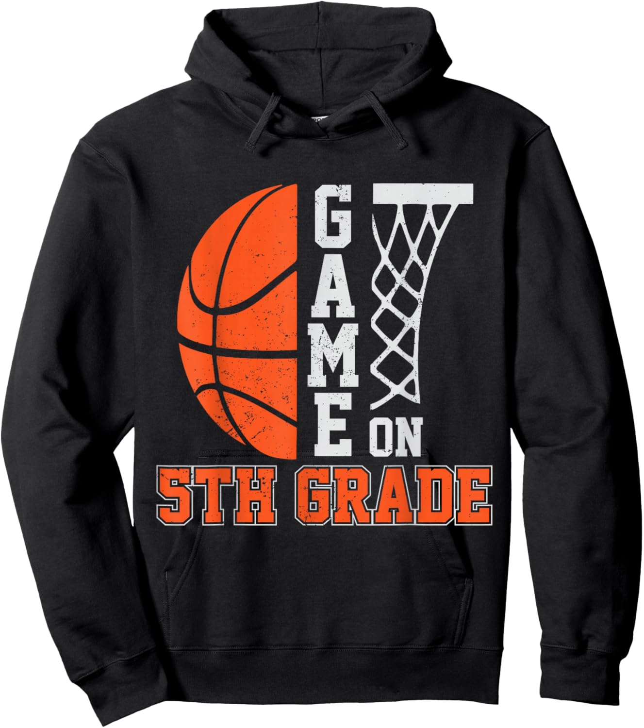 Back To School Game On 5th Grade Funny Basketball Kids Hoodie - Hoodie | Black