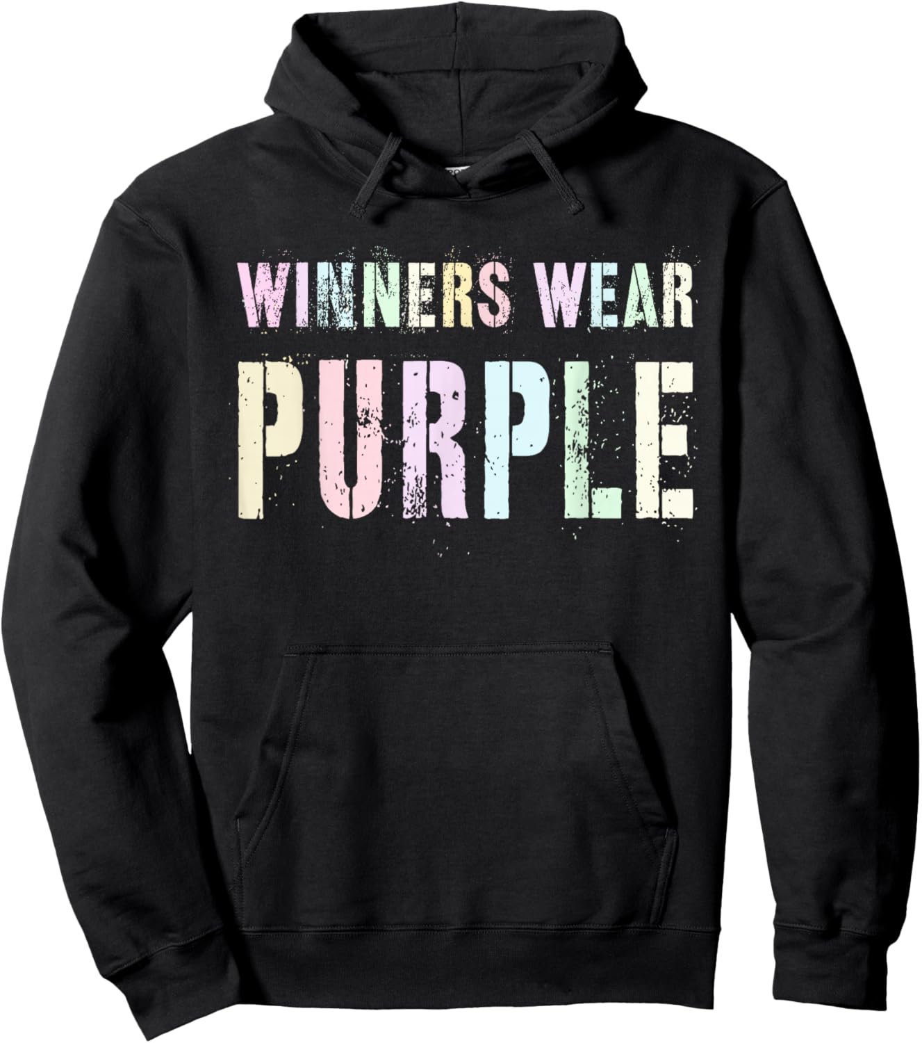 Vintage WINNERS WEAR PURPLE Summer Camp Go Team War Game Hoodie - Hoodie | Black