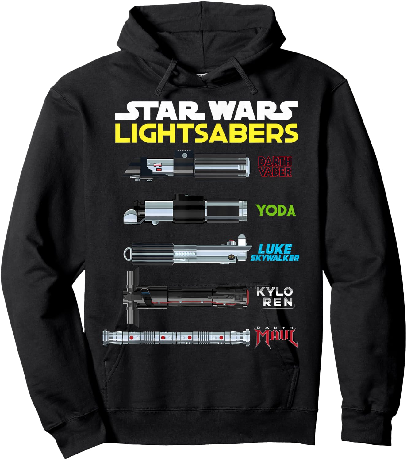 Star Wars Character Lightsabers Hoodie - Hoodie | Black