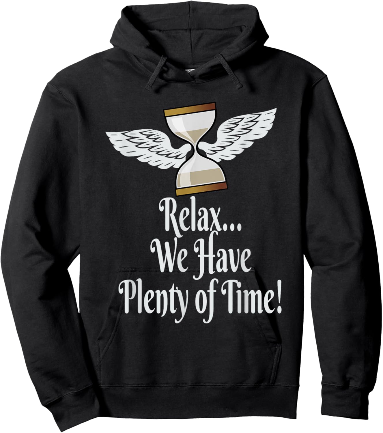 Relax, We Have Plenty of Time! Hour Glass Wings Hoodie - Hoodie | Black