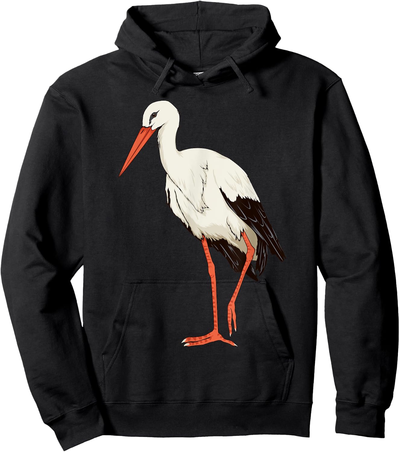 Stork Baby Art Design Illustration Bird Stork Hoodie - Hoodie | Black