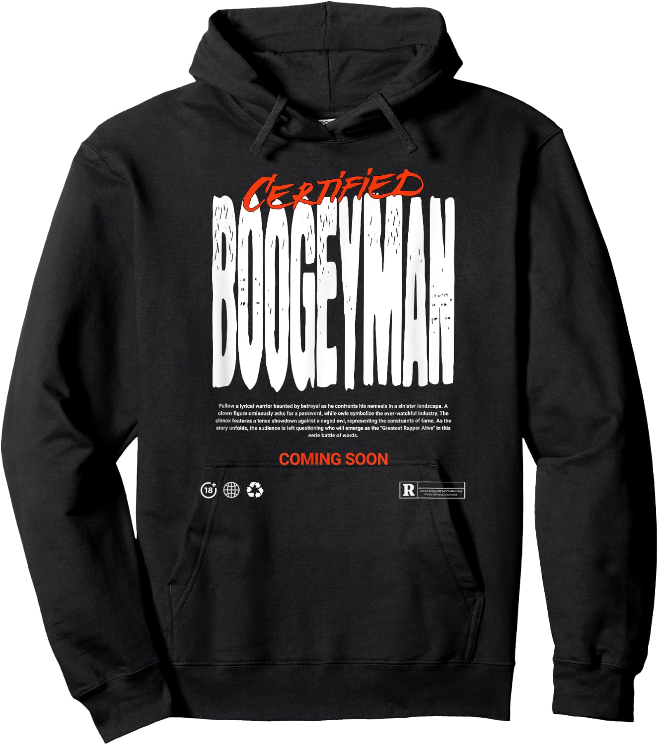 Skyscrapers Clothing Co. Certified Boogeyman -Adults Black Halloween Hoodie - Hoodie | Black