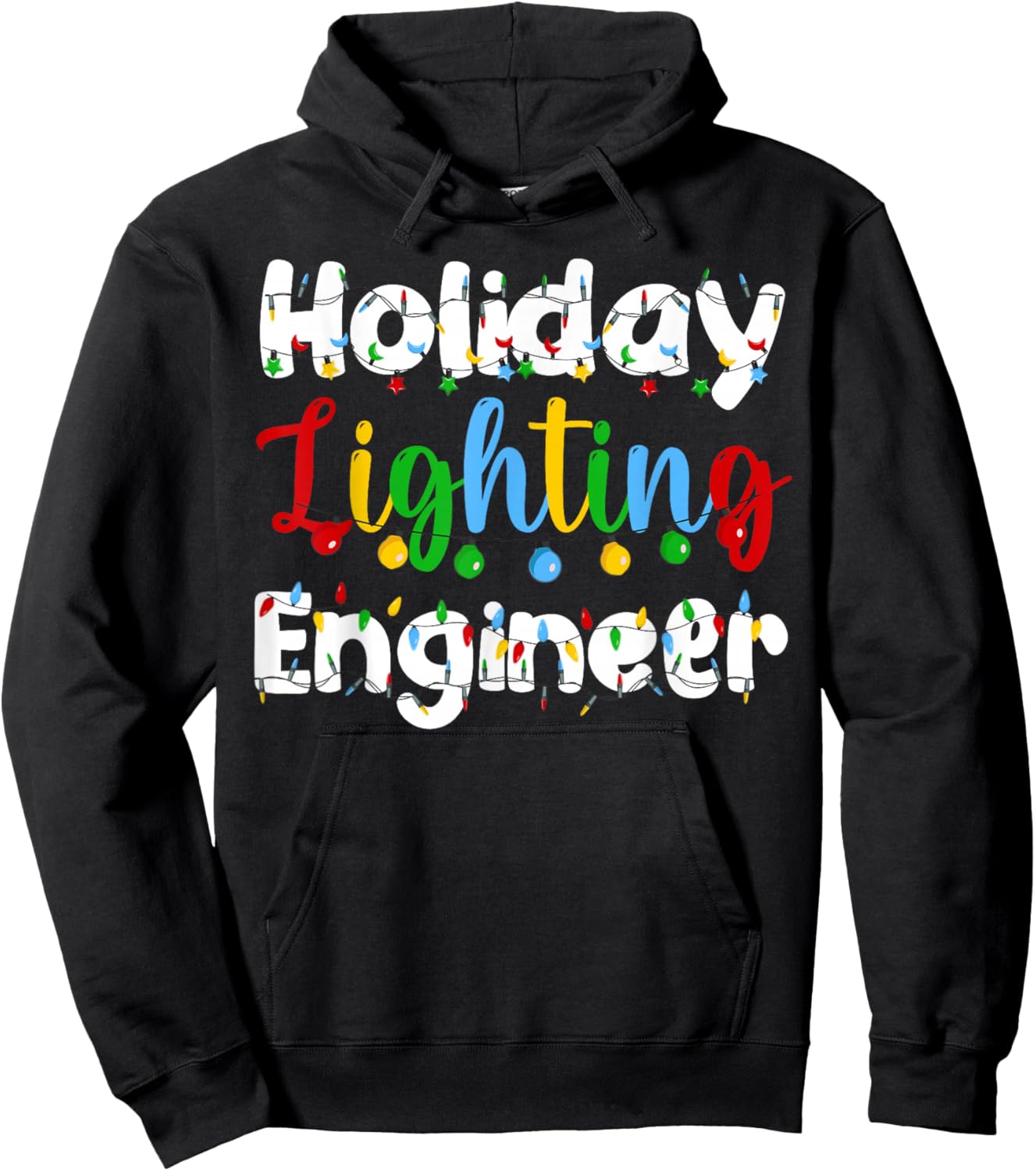 Christmas Light Holiday Lighting Engineer Illumination Hoodie - Hoodie | Black