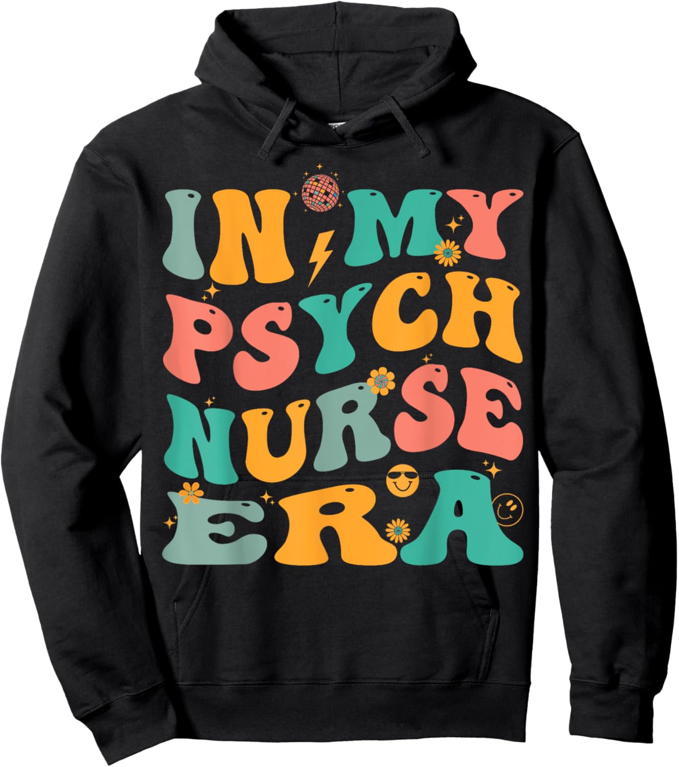 In My Psych Nurse Era Retro Psychiatric Nursing Hoodie - Hoodie | Black