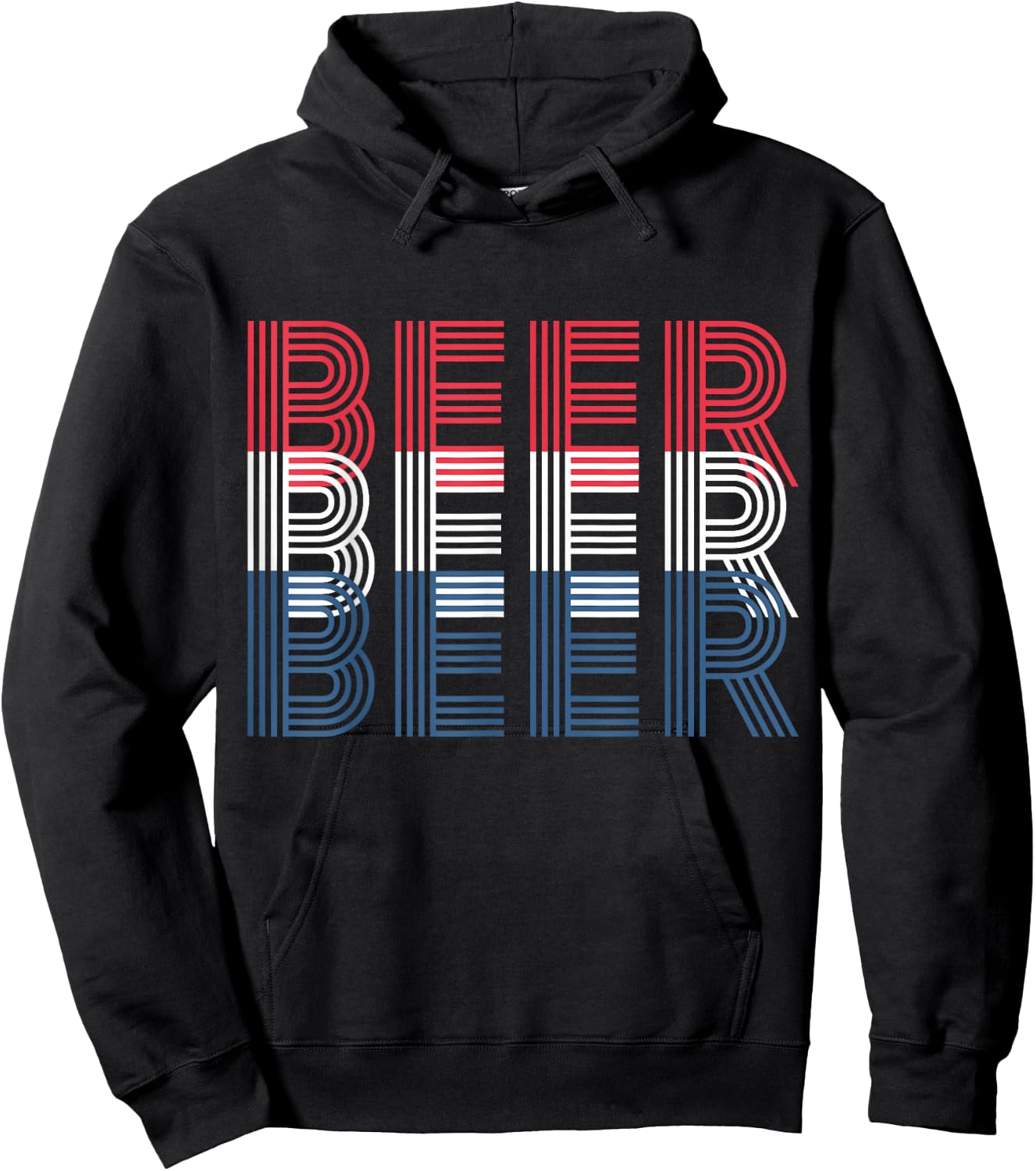 4th of July Beer Drinking Gift Patriotic Men and Women Hoodie - Hoodie | Black