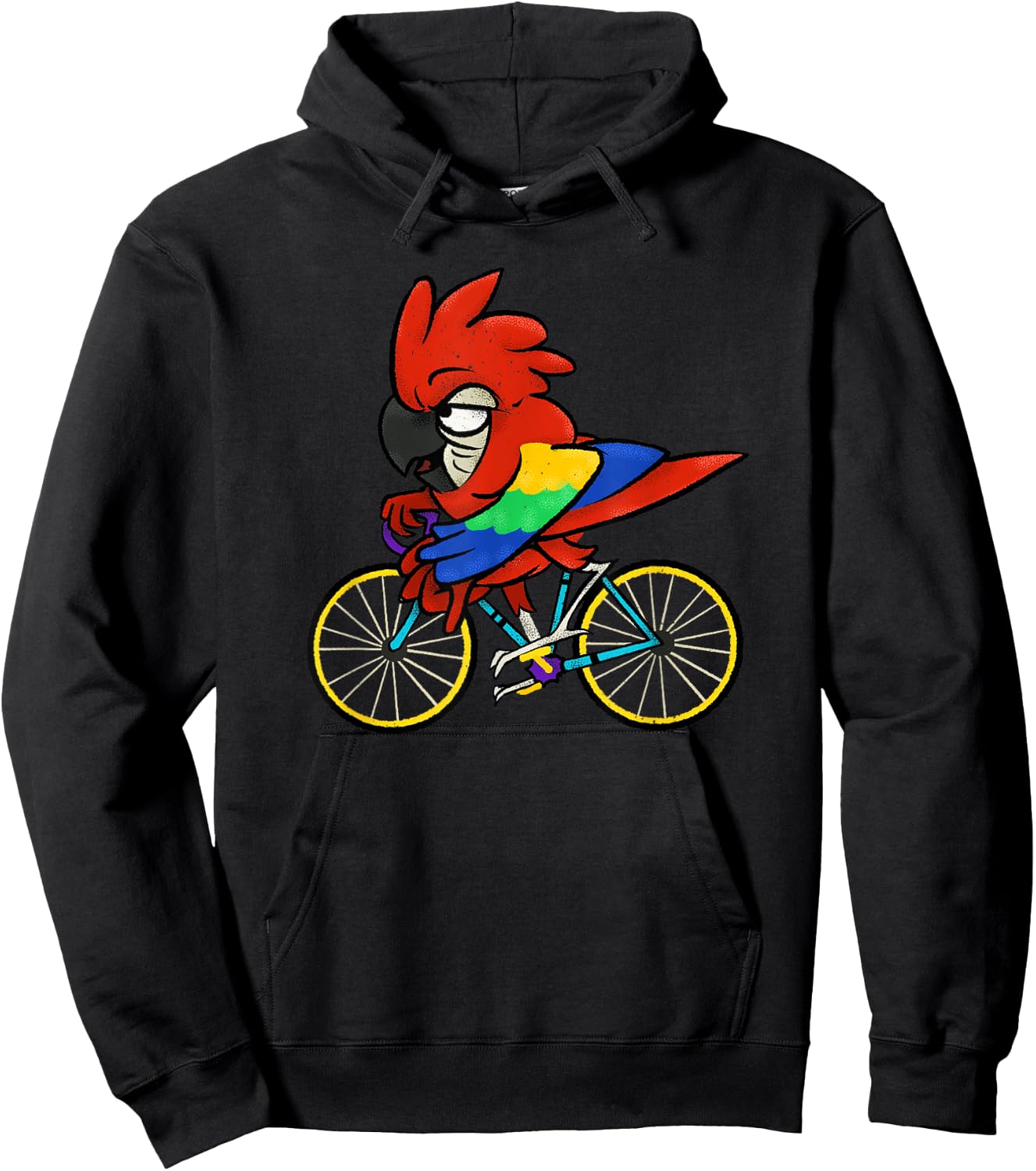 Parrot Riding A Bike - Funny Bird Owner & Bicycle Rider Hoodie - Hoodie | Black