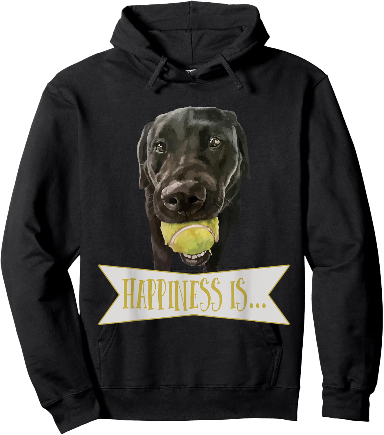 Black Labrador Dog Tennis Ball Women Girls Kids Hoodie - Hoodie | Black