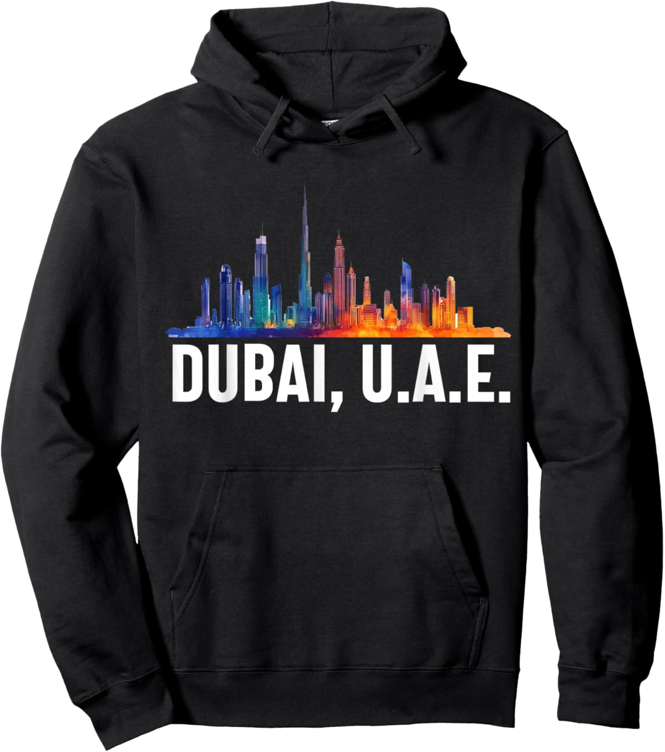 Dubai Souvenir Skyline UAE United Arab Emirate Reminder Hoodie - Hoodie | Black