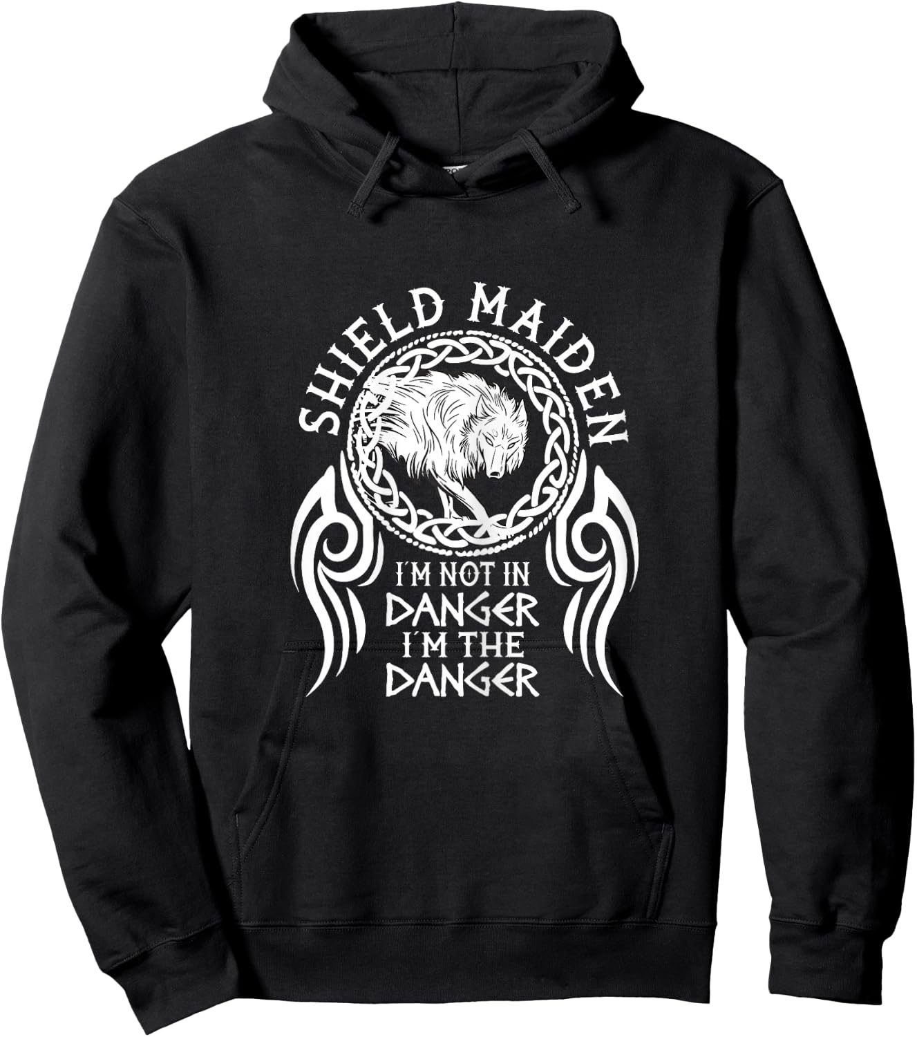 vikings viking fenrir shieldmaiden Lagertha shield maiden Hoodie - Hoodie | Black