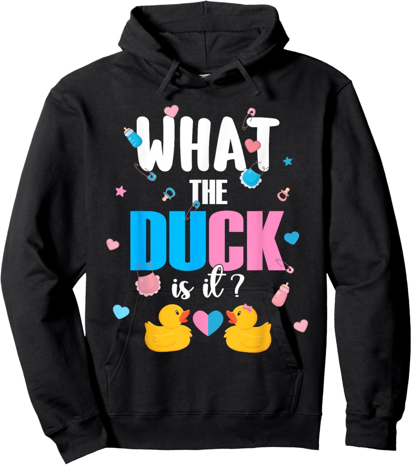 Baby Shower Gender Reveal Boy Or Girl What The Duck Is It Hoodie - Hoodie | Black