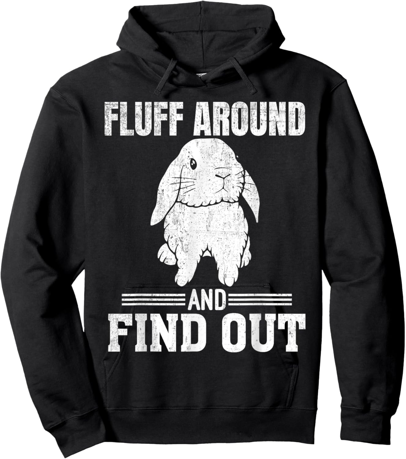 Holland Lop Rabbit Lover Fluff Around Find Out Holland Lop Hoodie - Hoodie | Black