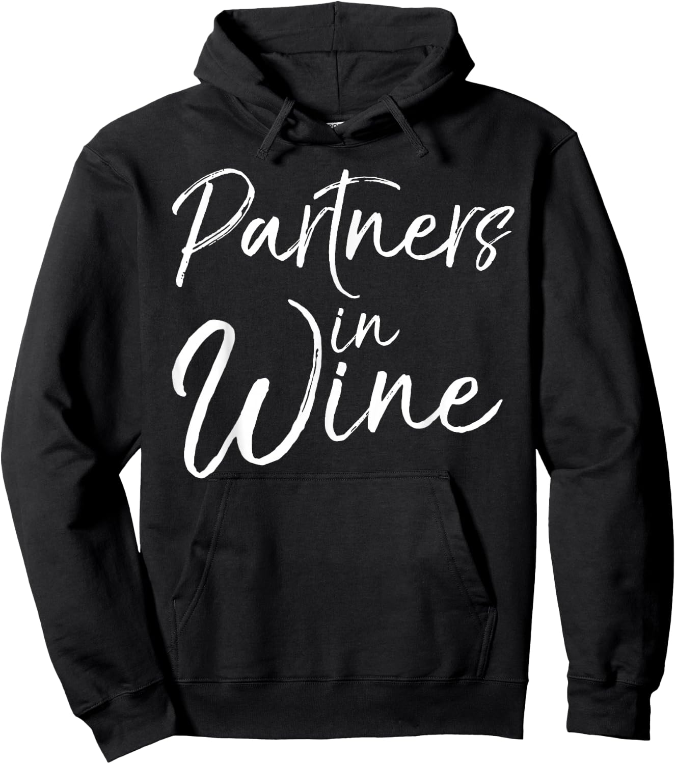 Matching Wine Club Gift Funny Pun Partners in Wine Hoodie - Hoodie | Black