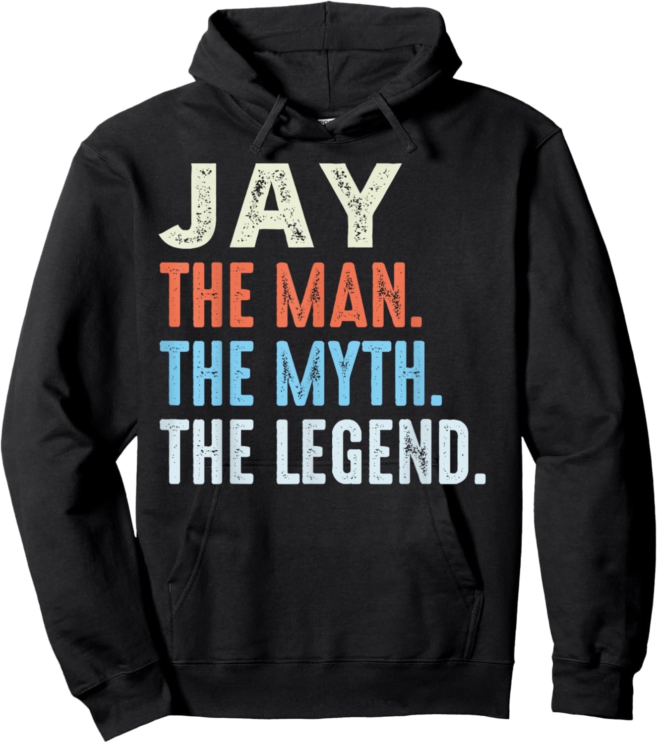 JAY The Legend Name Personalized Cute Idea Men Vintage JAY Hoodie - Hoodie | Black