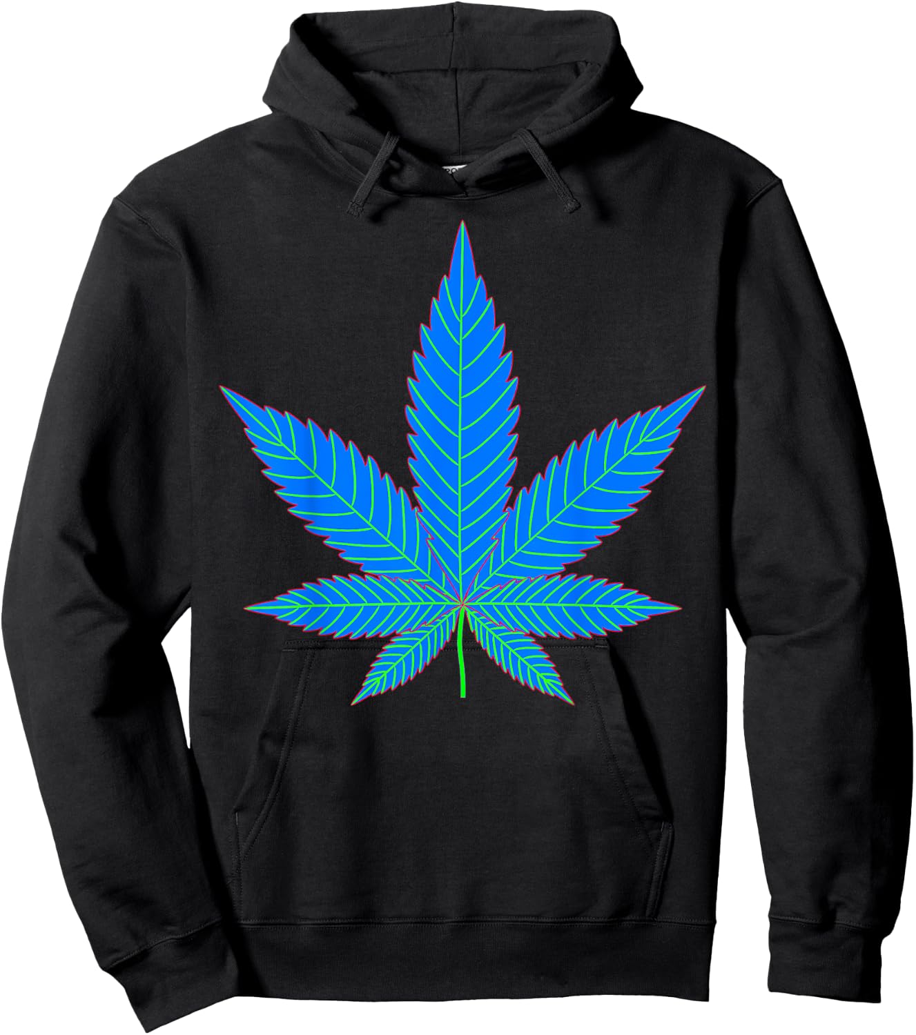 Pot Leaf | Trippy Marijuana Plant Hoodie - Hoodie | Black